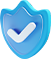 3D security shield with a checkmark