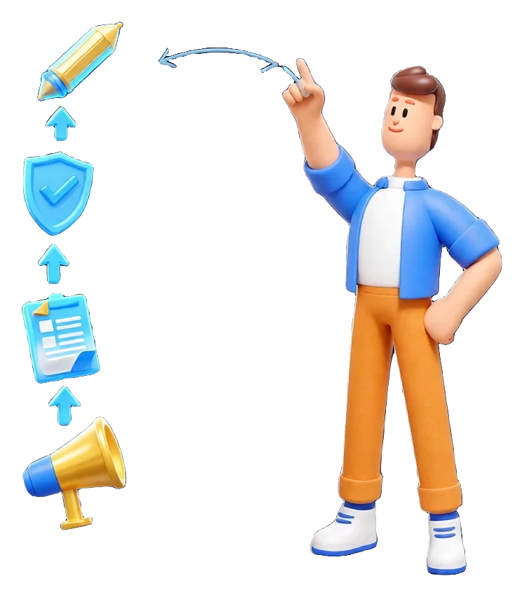 XS4Arabia 3D character — content marketing process in Bahrain