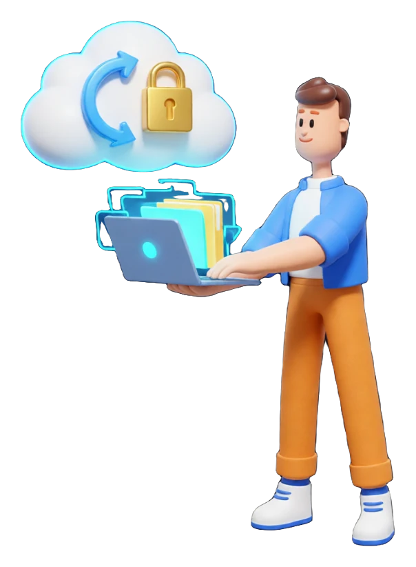 XS4Arabia 3D character — remote backup and disaster recovery in Bahrain