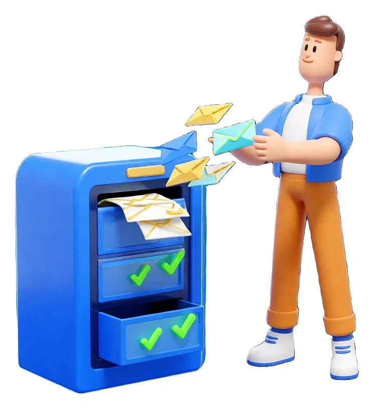 XS4Arabia 3D character — business email delivery in Bahrain