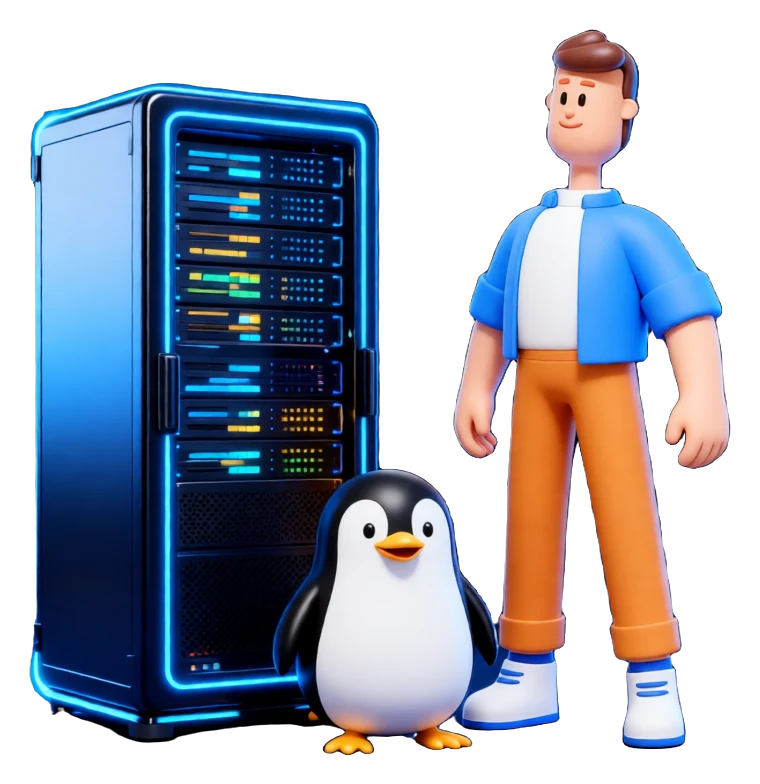 XS4Arabia 3D character — Linux web hosting servers in Bahrain