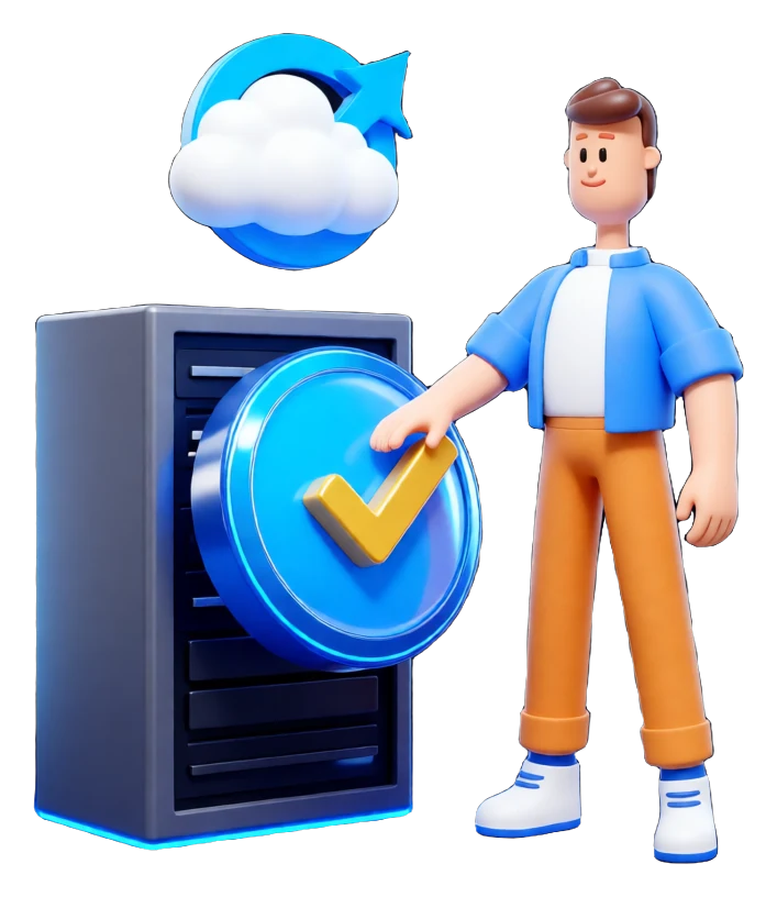 XS4Arabia 3D character — remote backup and disaster recovery in Bahrain