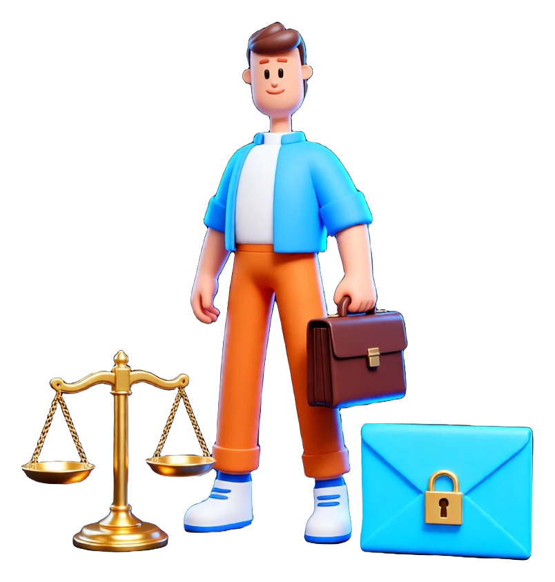 XS4Arabia 3D character — secure email for legal and professional services in Bahrain