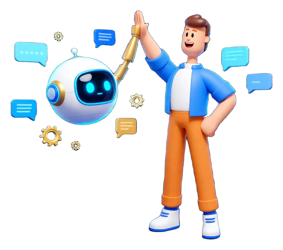 Smart AI and automation services in Bahrain - AI assistant robot illustration