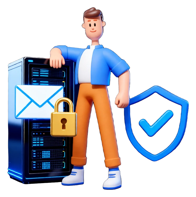 XS4Arabia 3D character — secure business mail server in Bahrain