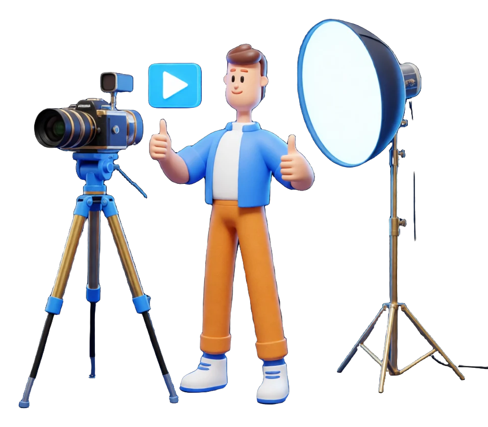 XS4Arabia 3D character — professional video shoot setup