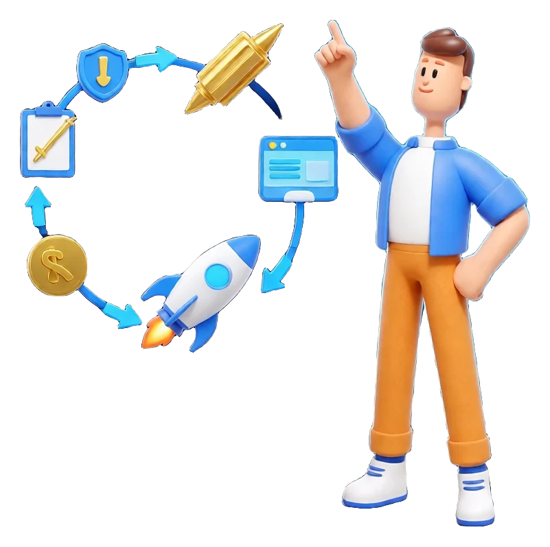 XS4Arabia 3D character — web design in Bahrain