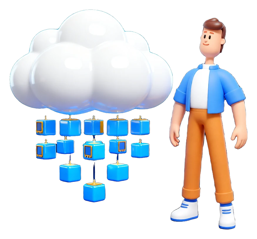 XS4Arabia 3D character — cloud and virtualization in Bahrain