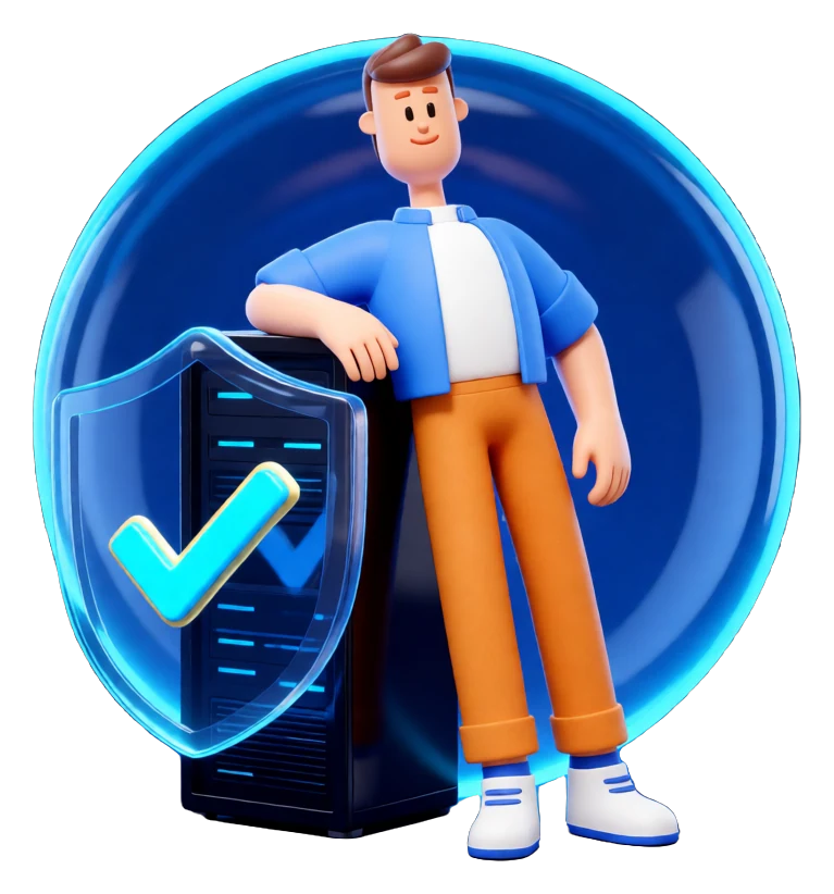 XS4Arabia 3D character — secure business server infrastructure in Bahrain