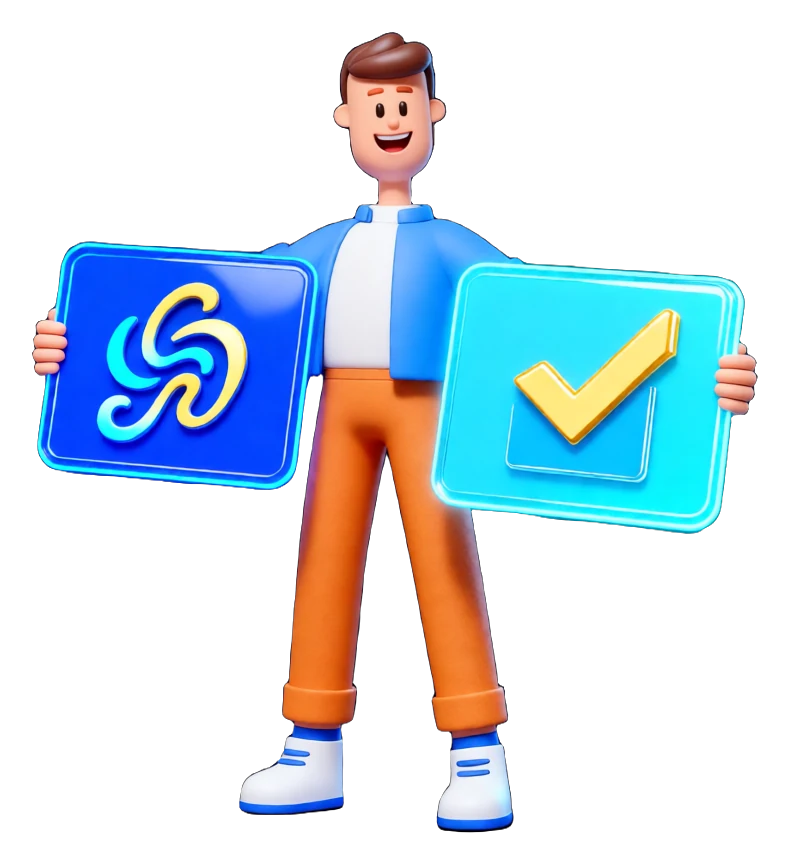 XS4Arabia 3D character — bilingual Arabic and English design