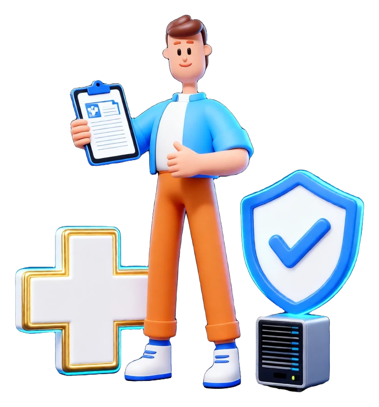 XS4Arabia 3D character — servers for clinics and healthcare in Bahrain