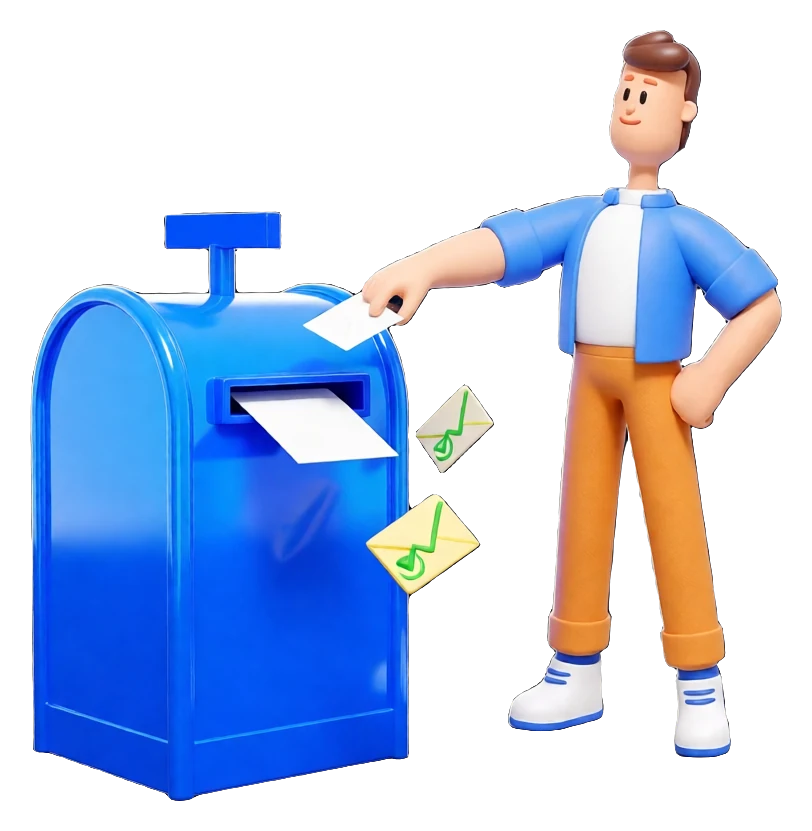 شخصية إكس فور أرابيا ثلاثية الأبعاد — إرسال البريد الإلكتروني تلقائياً