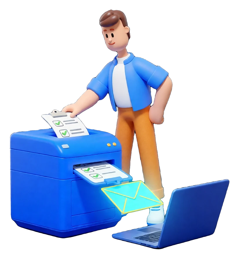 XS4Arabia 3D character — fax to email service in Bahrain
